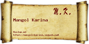 Mangol Karina névjegykártya